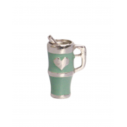 Teal Green Heart Tumbler - Hand Painted #6604HPTG Teal Green Heart Tumbler - Hand Painted #6604HPTG